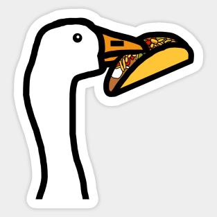 Portrait of a Gaming Goose Stealing a Taco Sticker